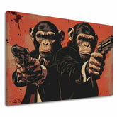 Модерна слика на платно во црно-бело нијанси, сила и моќ | Monkey Gang - Слика pre смел ентериер, ѕидна декорација – главна