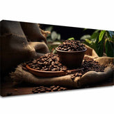Модерна слика на платно со мотив Ranná Arabica, природа во беж-кафеаво нијанси, пријатна атмосфера, погоден за кујна | Кафе слики за кујна Ranná Arabica – главна