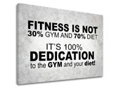 Модерна слика на платно со мотив Fitness is not, мотивациски цитат, природа во бело-сиво нијанси, погоден за работна соба | Мотивациска слика за ѕид Fitness is not – производ