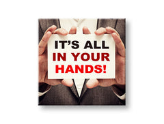 Арт деко слика на платно со мотив Its all in your hands, мотивациски цитат во црвено-црно нијанси | Мотивациска слика за ѕид Its all in your hands_002 – главна