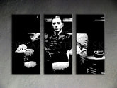 Рачно насликана слика на платно со мотив GODFATHER, шолја кафе во црно-бело нијанси, сила и моќ и филмски свет | Рачно насликана POP Art слика GODFATHER – производ