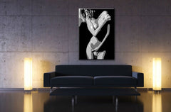 Рачно насликана POP Art слика Nude Woman - модерен слика на платно, квалитетна печат - преглед производu, ѕидна декорација