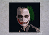 Рачно насликана слика на платно со мотив JOKER во црно нијанси, филмски свет | Рачно насликана POP Art слика JOKER – производ