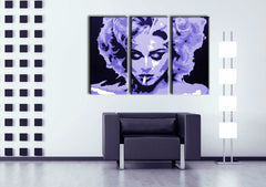 Поп арт слика со мотив MADONNA, цигара, природа во виолетово-црно нијанси | Рачно насликана POP Art слика MADONNA, слава и иконографија – преглед