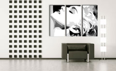 Рачно насликана слика на платно со мотив MADONNA во бело-црно нијанси, драматична атмосфера, холивудски гламур и слава | Рачно насликана POP Art слика MADONNA – главна