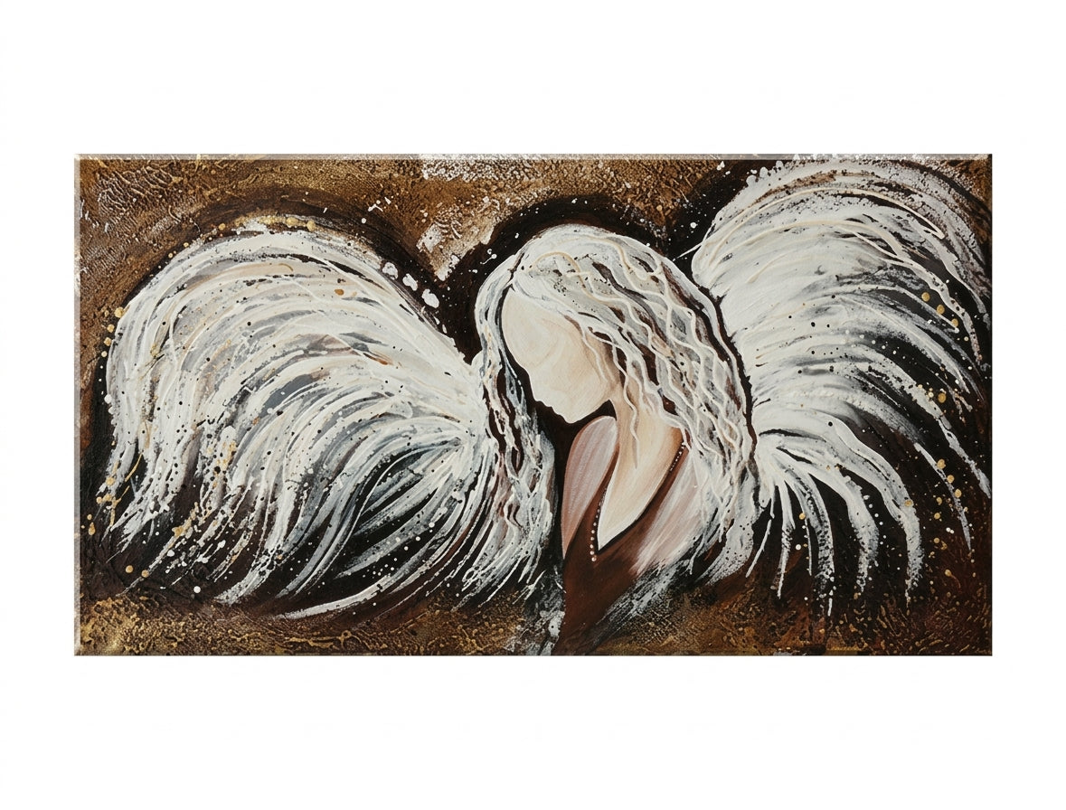 Рачно насликана ѕидна уметност ANJEL 120 x 60 cm