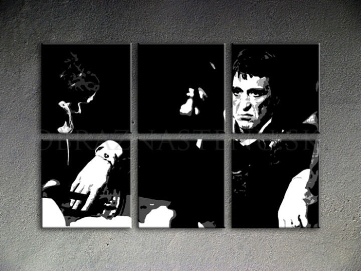 Рачно насликано POP ART сликарство SCARFACE-AL PACINO 150x100 cm - слика 2