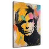 Модерна слика на платно со мотив Andy Warhol - Farby popovej revolúcie, коса во црно-жолто нијанси, енергична атмосфера | Слика Andy Warhol - Farby popovej revolúcie – главна