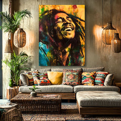 Рачно досликана слика на платно Bob Marley Jamajská hviezda 100% оригинал akrylom - главна поглед