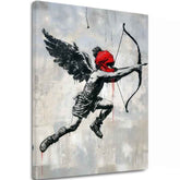 Модерна слика на платно со мотив Cupid's Aim na платно во црно-бело нијанси | Слика Cupid's Aim na платно, ѕидна декорација – главна