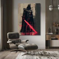 Модерна слика на платно со мотив Darth Vader - Temná сила na платно во црно-сиво нијанси, сила и моќ | Слика Darth Vader - Temná сила na платно – производ, поглед 2