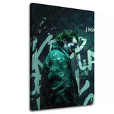 Модерна слика на платно со мотив Joker: Vuitton štýl, графити во црно-бело нијанси, темна атмосфера | Слика Joker: Vuitton štýl – главна
