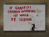 Класична слика на платно со мотив Street ART – Banksy, море и плажа во виолетово-сино нијанси, повеќеделна изведба, погоден за дневна соба | Слика на платно Street ART – Banksy – главна