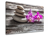Класична слика на платно со мотив FENG SHUI во виолетово-сиво нијанси, мирна атмосфера, природа, погоден за дневна соба | Слика на платно FENG SHUI_060-11 – производ
