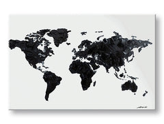 Модерна слика на платно со мотив MAPA SVETA, природа во бело-црно нијанси, минимализам | Слика на платно MAPA SVETA – главна