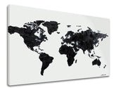 Модерна слика на платно со мотив MAPA SVETA, природа во бело-црно нијанси, минимализам | Слика на платно MAPA SVETA – производ
