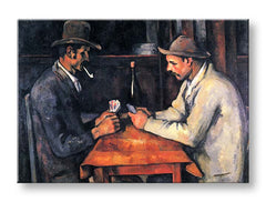 Винтиџ слика на платно со мотив Paul Cézanne - Hráči kariet, детски мотив во беж-кафеаво нијанси, контемплативна атмосфера, погоден за работна соба – производ, поглед 2