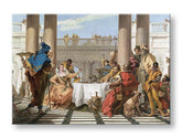 Модерна слика на платно со мотив Giambattista Tiepolo - Kleopatrina hostina, куче во бело-беж нијанси, свечена атмосфера | Слика на платно Giambattista Tiepolo - Kleopatrina hos..., поглед 2