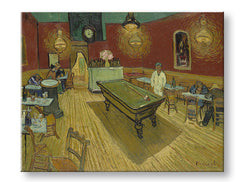 Винтиџ слика на платно со мотив Vincent van Gogh - Nočná kaviareň, часовник, мапа, природа во кафеаво-зелено нијанси, погоден за кујна | Слика на платно Vincent van Gogh - Nočná kaviare..., поглед 2