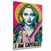 Модерна слика на платно со мотив жена во златно-црно нијанси, поп култура | Madonna слика на платно - Popová revolúcia – главна