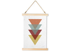 Геометриска слика на платно со мотив Warm Chromatic, религиозен мотив, природа во бело-сино нијанси, мирна атмосфера, погоден за дневна соба – главна