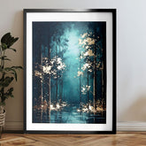 Модерна слика на платно со мотив ��рвја, шума, природа �� тајна | Постер за ѕид s EXTRA efektom - Mystic Trees – производ