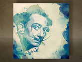 Поп арт слика на платно со мотив Salvador Dalí - AQUArt, мапа во беж-сино нијанси, креативност, погоден за дневна соба | Слика за ѕид Salvador Dalí - AQUArt – главна