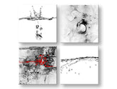 Колаж слика на платно со мотив Abstract moments, пејзаж во бело-црвено нијанси, мирна атмосфера, природа, погоден за канцеларија | Слика за ѕид Abstract moments – главна