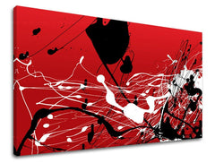 Класична слика на платно со мотив славна личност во бело-црвено нијанси, енергична атмосфера, движење и минимализам, погоден за дневна соба – главна