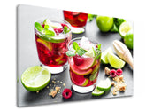 Класична слика на платно со мотив LETNÝ DRINK во зелено-црвено нијанси, погоден за кујна | Слика за ѕид LETNÝ DRINK_089-11 – производ