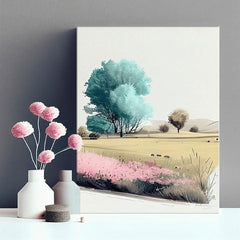 Пејзаж на платно Пастелна креативност во природа