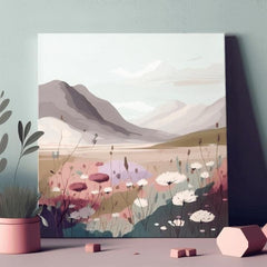 Пејзаж на платно Долина на планините