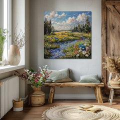 Пејзажно сликарство на платно Тек во природа