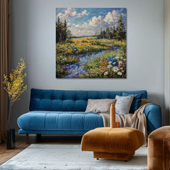 Пејзажно сликарство на платно Тек во природа