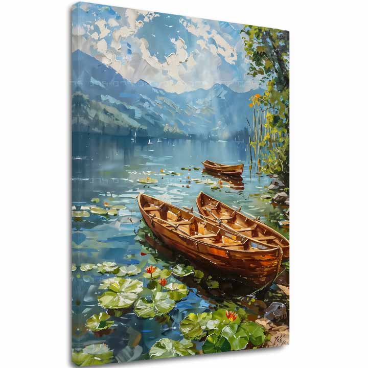 Пејзаж на платно слика Романса во двојка | Акрилни детали