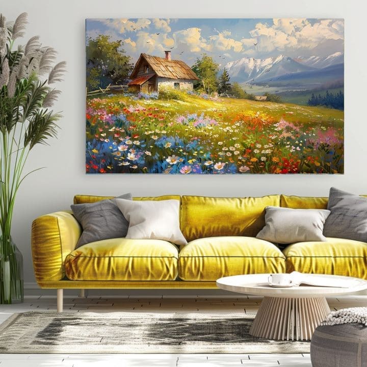 Сликарство на платно Шарена цветна ливада | Акрилни детали
