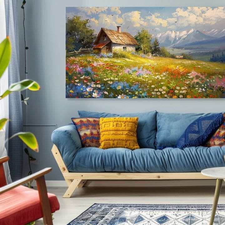 Сликарство на платно Шарена цветна ливада | Акрилни детали
