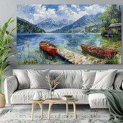 Слика на пејзаж на платно Место за одмор | Акрилни детали