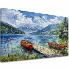 Слика на пејзаж на платно Место за одмор | Акрилни детали