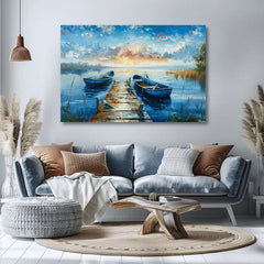 Пејзаж на платно Романтично зајдисонце | Акрилни детали