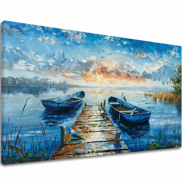 Пејзаж на платно Романтично зајдисонце | Акрилни детали