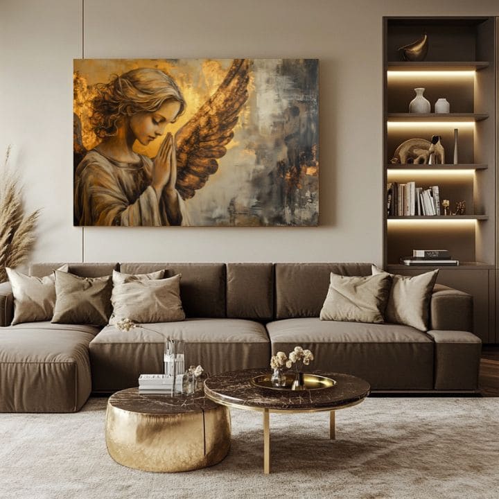 Слики на ангели Молитва на светлината | 100% оригинално обоен акрилик