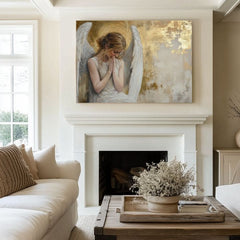 Слики на ангели Златна соба | 100% оригинално обоен акрилик