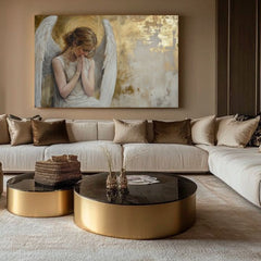 Слики на ангели Златна соба | 100% оригинално обоен акрилик