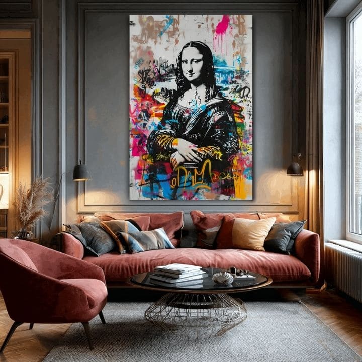 Слика GRAFFITI MONA на платно | Насликана структура