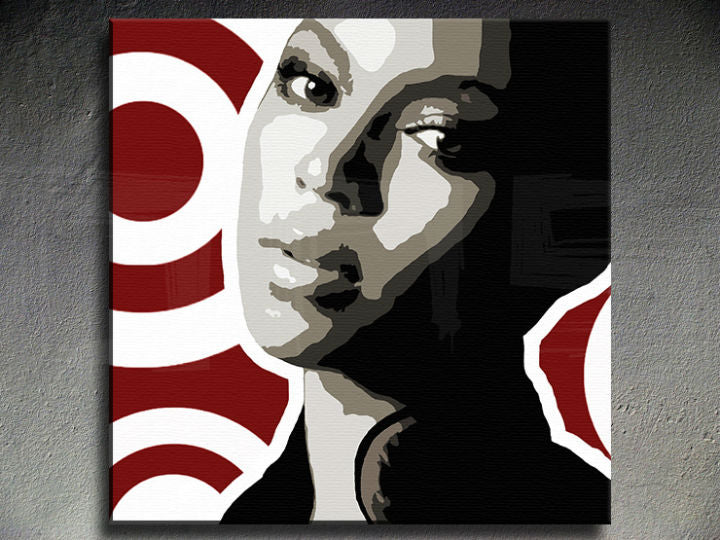 Рачно насликана POP ART слика BEYONCÉ 60x60 cm