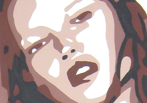 Рачно насликана POP ART слика KATE MOSS 60x40 cm