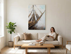 Рачно насликана ѕидна слика АПСТРАКТ 1 дел - 60x90 см