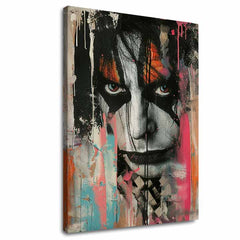 Модерна слика на платно со мотив KISS - Chaos na pódiu во црно-бело нијанси, дрска атмосфера, рок и рол | Слика KISS - Chaos na pódiu – главна