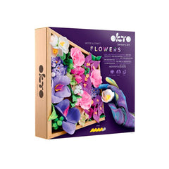 Модерна слика на платно во виолетово-зелено нијанси, природа и креативност | OKTO за моделирање сет v дрвен рамка 21 x 21 cm ИНСПИРАЦИЈА – главна